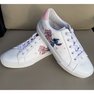 Disney Lilo & Stitch Stitch Angel Ladies size 8 White Pink‎ Low Top Lace-Up
